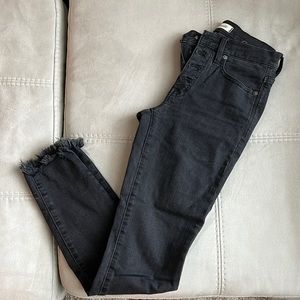Madewell Black Frayed Bottom Button Up Jeans